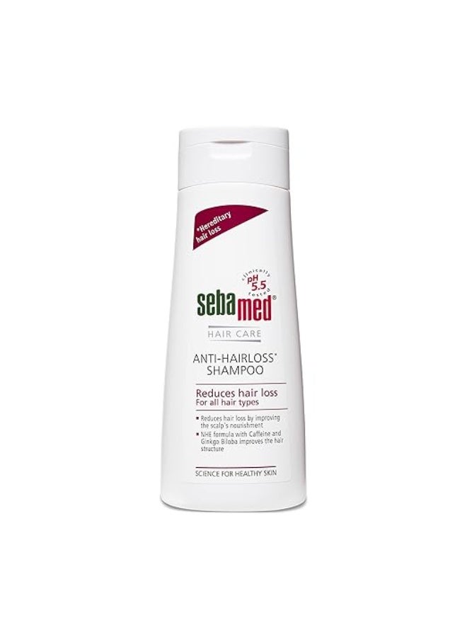 Sebamed Anti Hairloss Shampoo 200 ml|pH 5.5|Reduces Hairloss|Caffeine & Gingko Biloba| Hairfall| men & women |phthalates SLS and parabens free l Soap free l Toxin free l Clinically proven l - Image 1